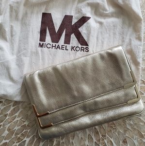 Micheal Kors Gold Leather Clutch
